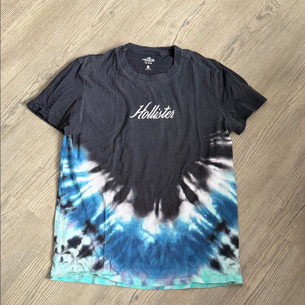 Hollister Black and Blue Tie-Dye Tee